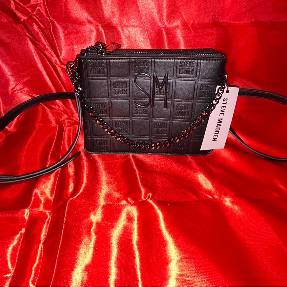 Steve Madden Embossed Black Crossbody Bag